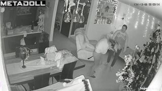 Naughty couple drunk fucking on the couch
