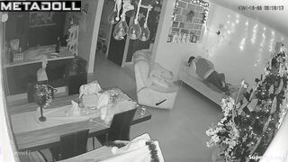 Naughty couple drunk fucking on the couch