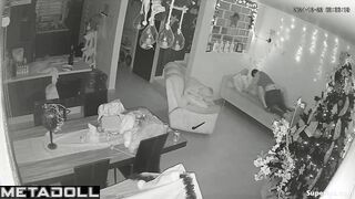 Naughty couple drunk fucking on the couch