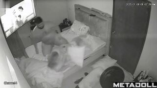 Latina girl gets penetrated in her small bed