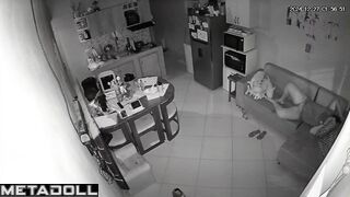 Dirty couple having sex in their bed wildly hidden camera