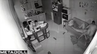 Dirty couple having sex in their bed wildly hidden camera