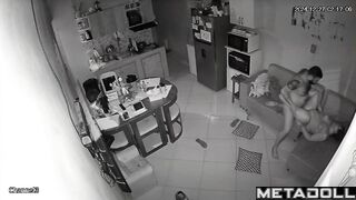 Dirty couple having sex in their bed wildly hidden camera