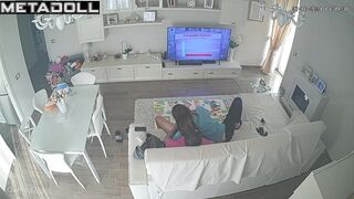 Naughty naked French brunette wife gets fucked in doggy style live stream