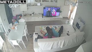 Naughty naked French brunette wife gets fucked in doggy style live stream