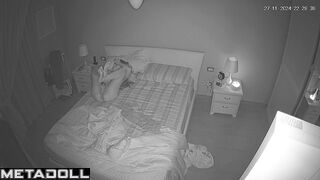 Skinny Welsh blonde mature mom gives her husband a handjob hidden IP cam