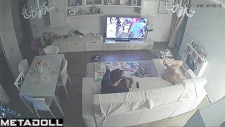 Amazing Swedish mature couple fuck in the living room real spy cam