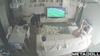 Amazing Swedish mature couple fuck in the living room real spy cam