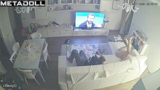 Amazing Swedish mature couple fuck in the living room real spy cam