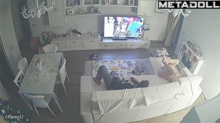 Amazing Swedish mature couple fuck in the living room real spy cam