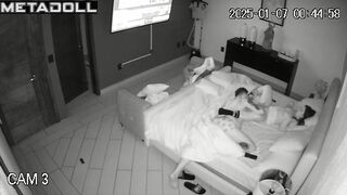 Fat Spanish brunette MILF wets the bed while fucking live