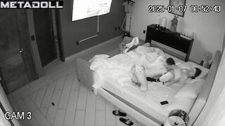 Fat Spanish brunette MILF wets the bed while fucking live