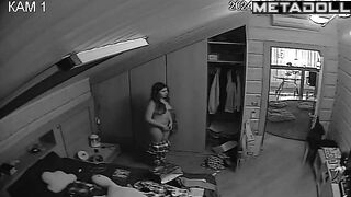 Naughty naked Norwegian brunette pornstar changes her wet and dirty panties before masturbating