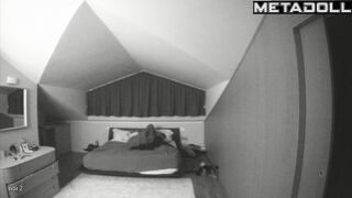 Real married couple having sex in their bed wildly recording