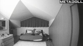 Real married couple having sex in their bed wildly recording