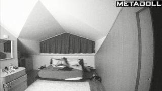 Real married couple having sex in their bed wildly recording