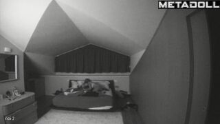 Real married couple having sex in their bed wildly recording