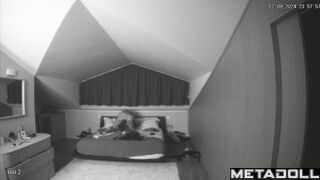 Real married couple having sex in their bed wildly recording