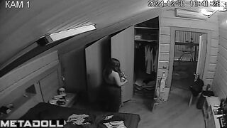 Old New Zealander brunette exotic dancer changes her panties before watching porn