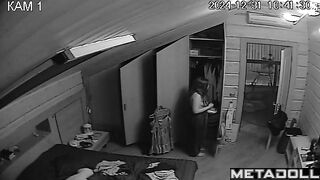 Old New Zealander brunette exotic dancer changes her panties before watching porn