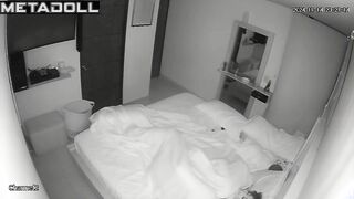 Newly married couple fuck in their bed recording