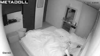 Newly married couple fuck in their bed recording