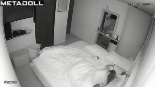 Newly married couple fuck in their bed recording