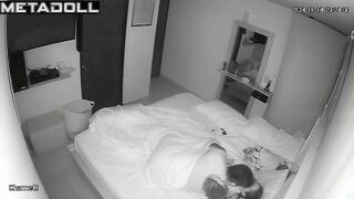 Newly married couple fuck in their bed recording