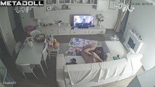 Horny Australian brunette wife rides her husband online