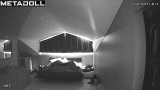 Beautiful Ukrainian dirty couple fuck in their bed wildly hidden IP camera
