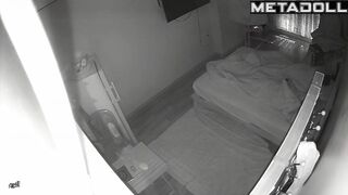 Busty Polish blonde babysitter rubs her pussy while watching webcam porn