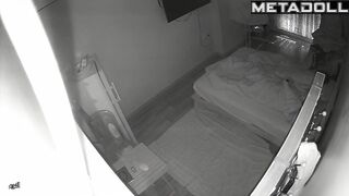 Busty Polish blonde babysitter rubs her pussy while watching webcam porn