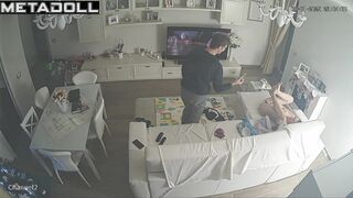 Chunky Scottish brunette MILF sex at home hidden cam