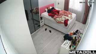 Big ass brunette wife is masturbating her hairy pussy voyeur IP cam