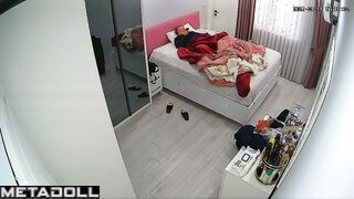 Big ass brunette wife is masturbating her hairy pussy voyeur IP cam