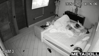 Amazing married couple having sex in their daughter’s room spy cam record