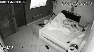 Amazing married couple having sex in their daughter’s room spy cam record