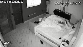 Amazing married couple having sex in their daughter’s room spy cam record