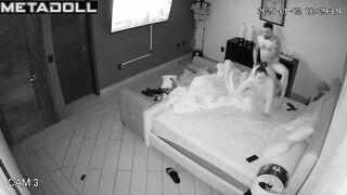 Amazing married couple having sex in their daughter’s room spy cam record