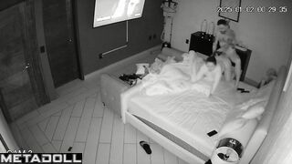 Amazing married couple having sex in their daughter’s room spy cam record