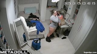 Italian nerdy girl changes clothes