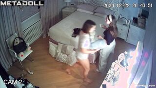 British busty sisters change their clothes
