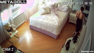 Cute college girl is naked in her room