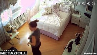 Cute college girl is naked in her room