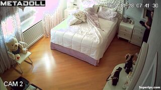 Cute college girl is naked in her room