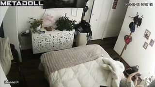 Naughty naked Polish brunette babysitter fingers her pussy while fantasizing about footjob porn