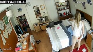 Naughty naked Swedish doctor fingers herself with a vibrator