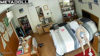 Naughty naked Swedish doctor fingers herself with a vibrator