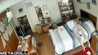 Naughty naked Swedish doctor fingers herself with a vibrator