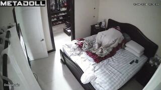 Sweet Russian brunette mom gives her husband a blowjob hidden cam